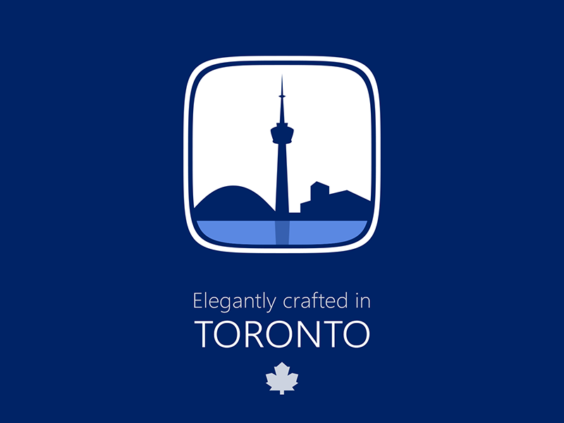 Crafted in Toronto Icon icon toronto badge blue rebound vector crafted elegantly maple leaf squircle city made in toronto