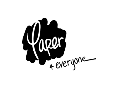 Paper4Everyone Logo blackwhite hand lettering kickstarter logo paper4everyone