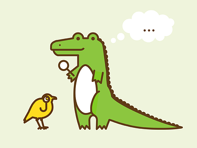 Investigator alligator bird illustration investigation pun t-shirt
