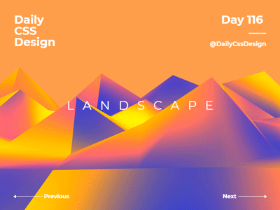Day 116 - Daily CSS Design css gradient lowpoly mountains webgl