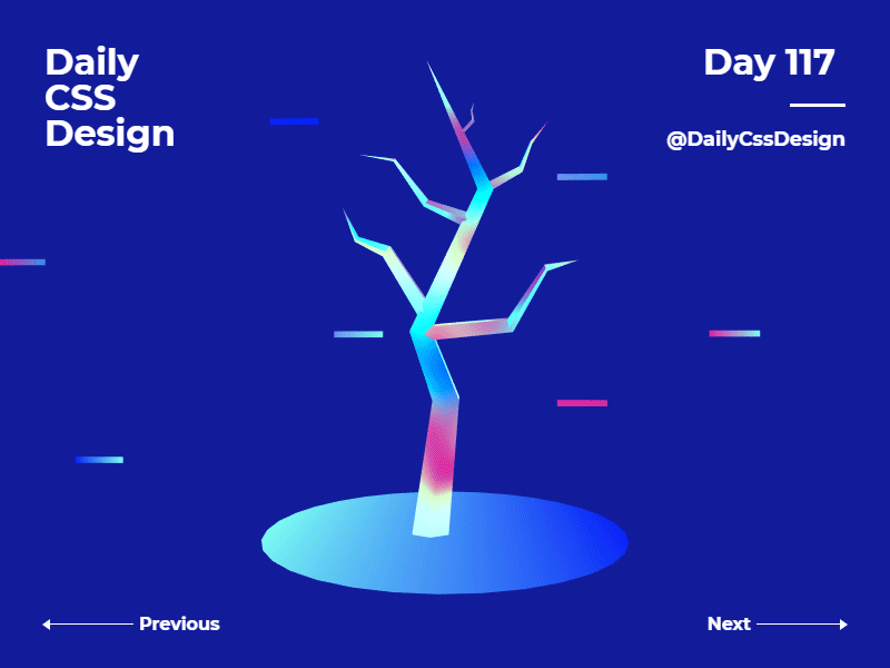 Day 117 - Daily CSS Design css gradient lowpoly tree web webgl website