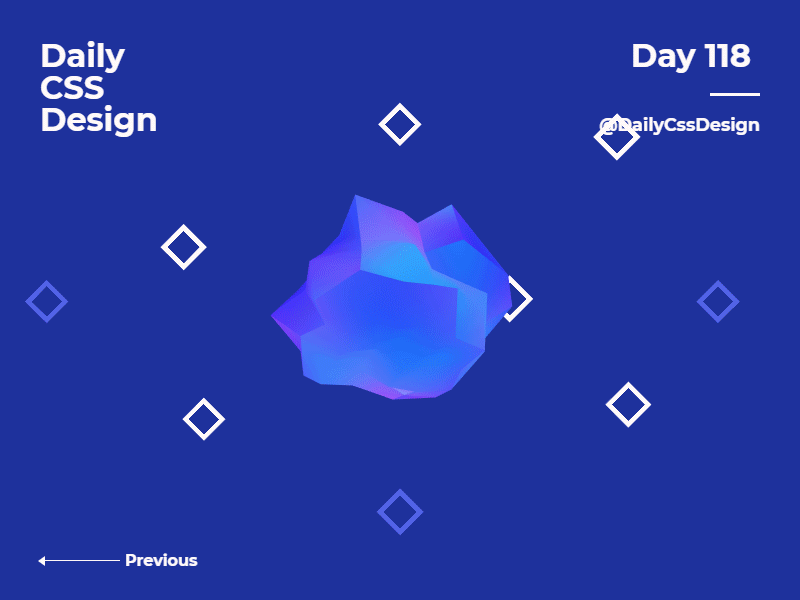 Day 118 - Daily CSS Design 3d css gradient lowpoly webgl
