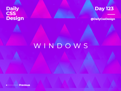 Day 123 - Daily CSS Design css gradient mirror shader triangle triangles webgl windows