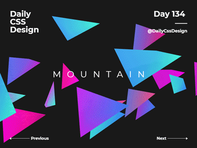 Day 134 - Daily CSS Design css gradient mask mountain reveal triangles webgl