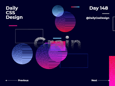 Day 148 - Daily CSS Design 3d css gradient grain interactive shapes web webgl