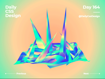 Day 164 - Daily CSS Design 3d gradient interactive spikes web webgl