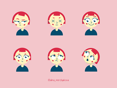 Nancy. Emotions. Flat character design
