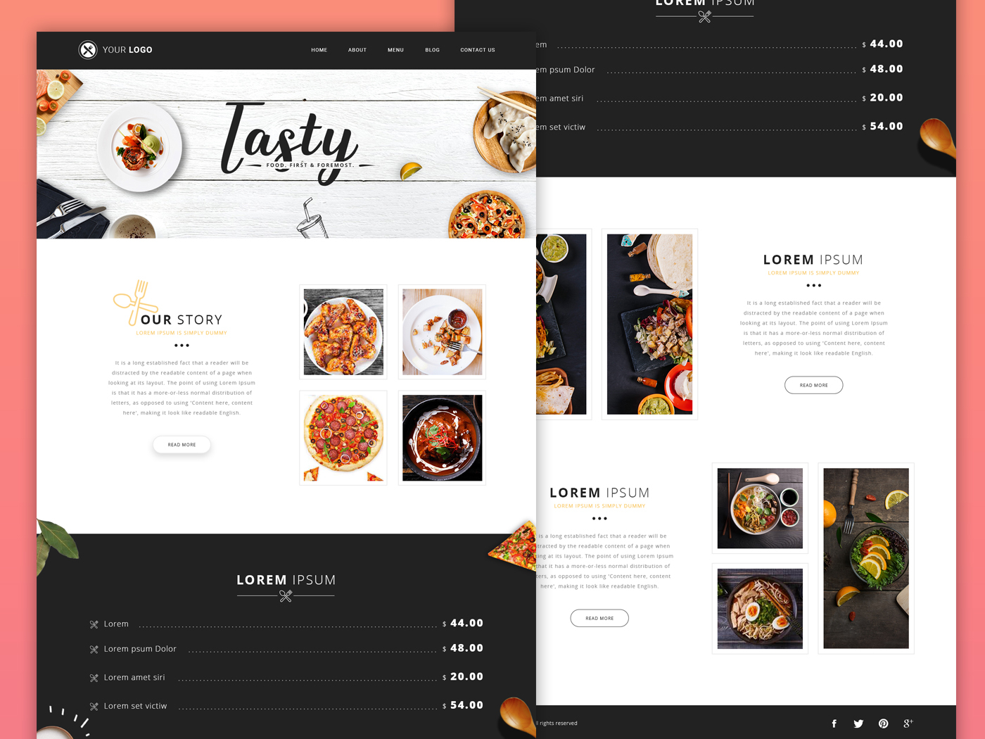 Food Landing Page Template by Neha Shrimal on Dribbble