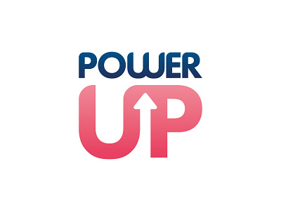 Power Up V2 arrow design gradient logo pink power up vector