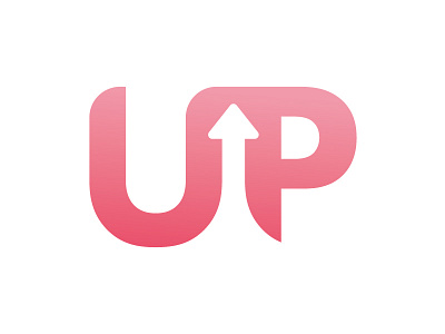 Up arrow gradient logo negative space up vector