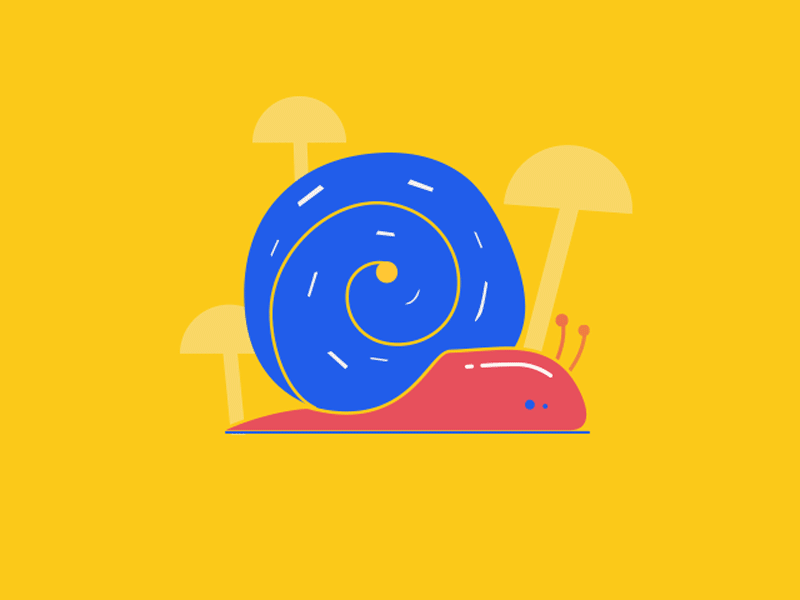 Q design snail 可爱 插图