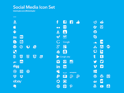 Social Media Icons complete download free freebie full icon icons logo logos luketctaylor media set social vector