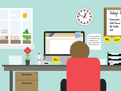 Office Scene Illustration Rebound by Luke Taylor on Dribbble