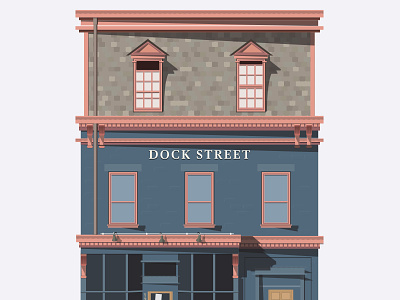 Dock Street building chive flat house illustrator minimal shadows store storefront thechive vector windows