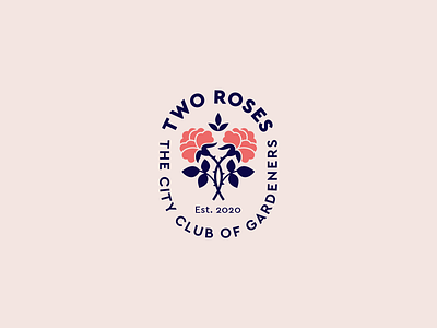 Two Roses branding design flower flower logo garden illustration logo minimal rose vector