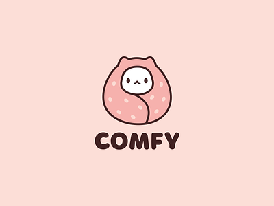 Comfy cat character cute design funy logo logo design logos logotype