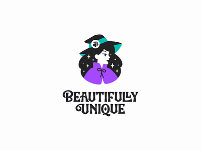 Beautifully Unique branding cute design funy illustration logo magic vector witch