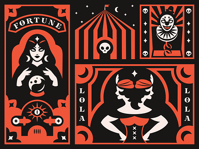 Freak show Halloween circus design freak halloween illustration