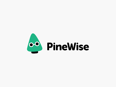PineWise branding cute design funy logo pine wise
