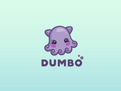 Dumbo blue funy logo nice octopus sea water