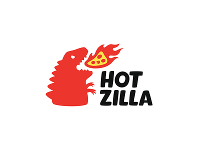 HotZilla design fire flame godzilla hot logo pizza red