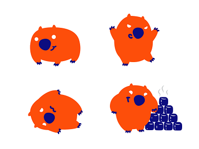 Wombat character cute design funy illustration logo vector wombat