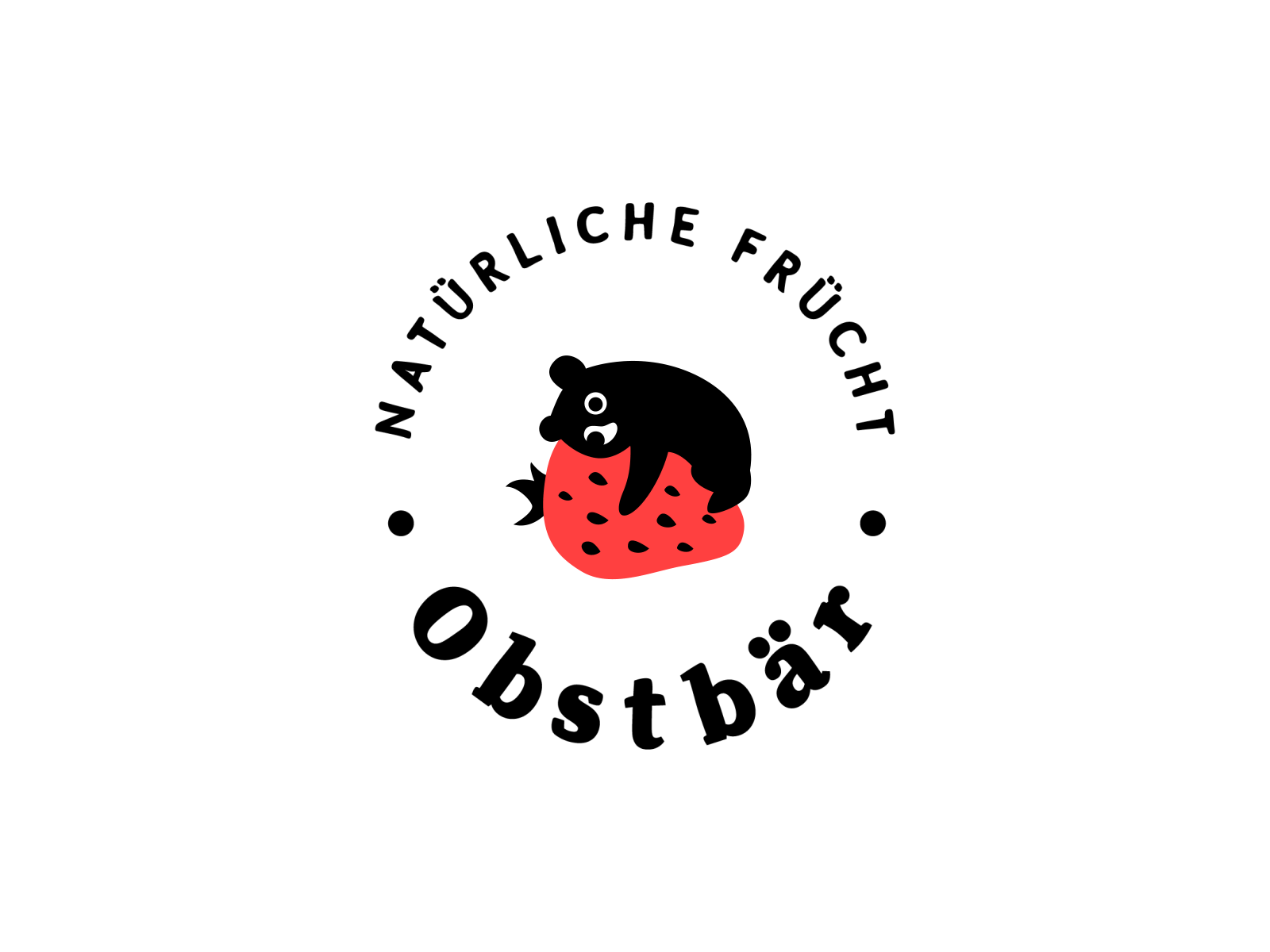 Obstbär Strawberries branding cute funy gif logo srawberries