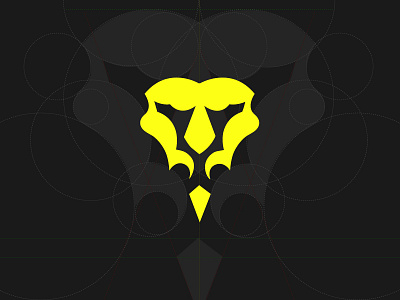 León grid icon lion logo shapes study symbol yellow