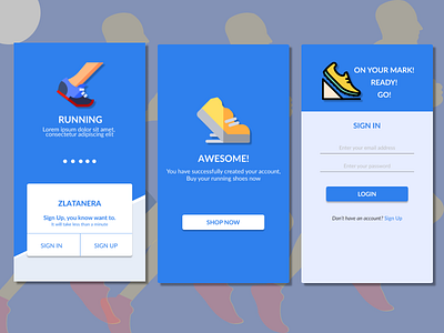 Running App for Android android app awesome blue login run splash