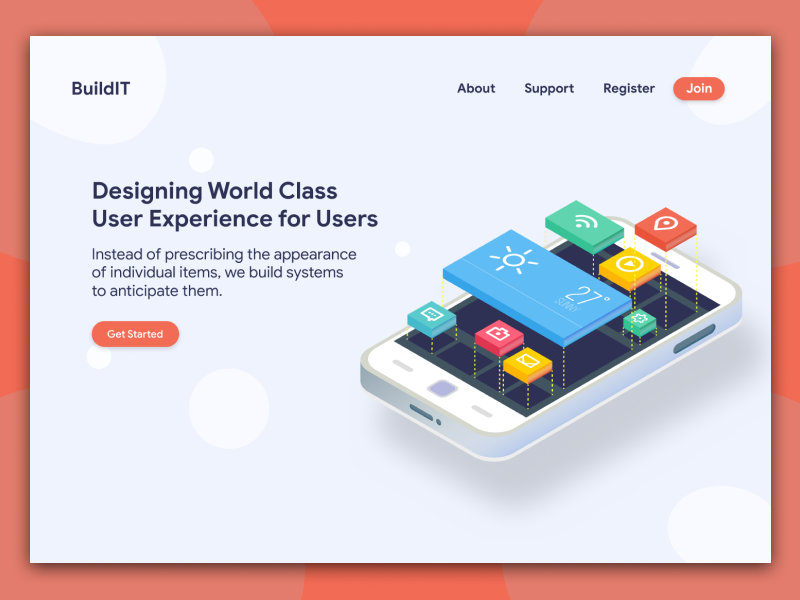 Isometric landing page mockup 184502