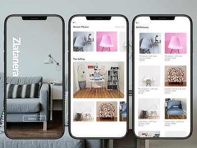 Furniture Display app design ios iphone landing page splash screen