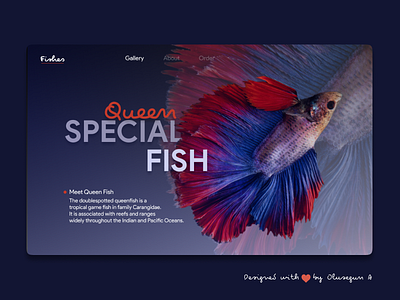 Fish Landing Page android app design landing page typography ui web website
