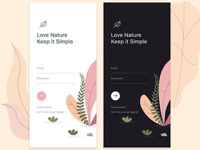Simple Sign In Page. android app design illustration ios landing page online typography ui