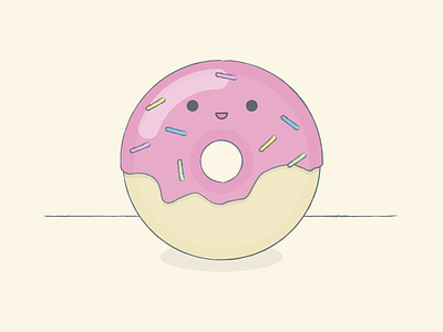 Donut cute donut doughnut drawing illustration light vector