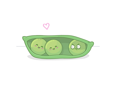 Valentine's Peas cute day jealous peas pod valentines vector