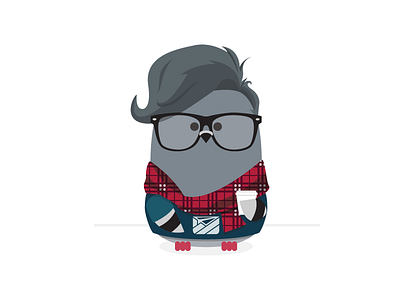 Hipster Ami ami customer.io cute haircut hip hipster mascot scarf vector