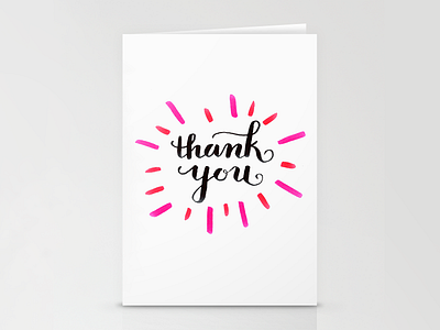 Thank You Card brush lettering brush pens hand lettering