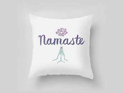 Namaste Pillow adobe illustrator brush lettering brush pens calligraphy hand lettering illustration product design vector yoga