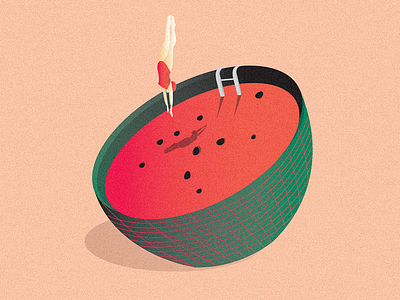 Melon Pool - مياه البطيخ conceptual editorial graphicdesign illustration