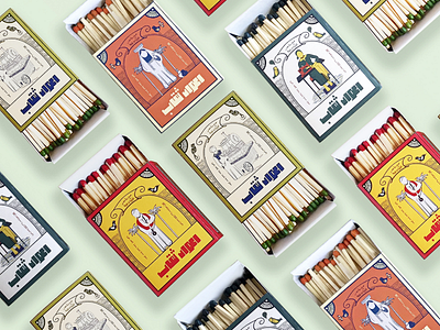 Egyptian safety matches packaging illustration