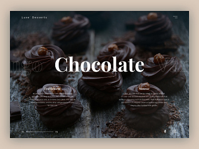 Luxury dessert landing page chocolate clean dessert landing page luxury minimal modern ui ui design ux visual design web design website