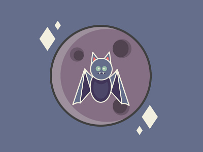 Bat bat halloween icon moon vector