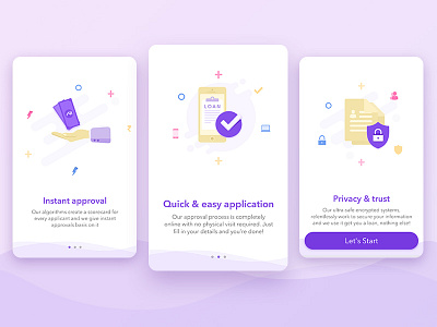 Onboarding Screens ( Fintech app ) android app finance flat gradient illustration ios minimal mobile onboarding purple ui