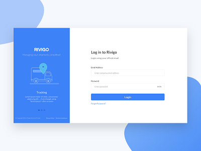 Login form | Logistics (Rivigo) animation form illustration login logistics microinteraction minimal ui ux vector vehicle web