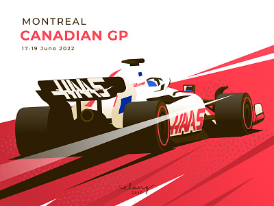 2022 Formula 1 Canadian GP Poster canadian gp car design f1 flat flat design flat illustration formula 1 haas haas f1 illustration magnussen montreal motorsport illustration poster racing racing art schumacher ui vector