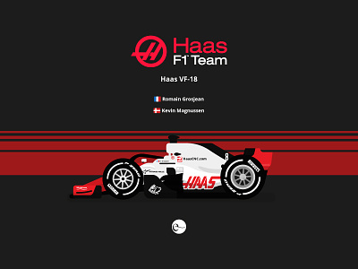 Haas VF-18 2018 auto autosport car f1 flat design formula 1 haas motorsport race racing