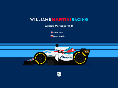 Williams Mercedes FW-41 autosport f1 flat design formula 1 martini motorsport race car racing racing car williams