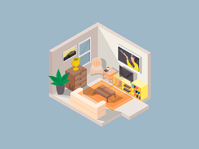 Isometric Living Room