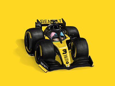 Daniel Ricciardo - Renault Sport Formula 1 Team autosport car cute daniel ricciardo dr3 dr3 f1 formula 1 illustration motorsport race race car racing renault ricciardo