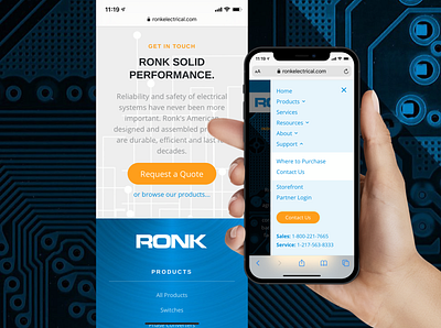 Ronk Electrical Mobile Website craft cms design mobile menu mobile ui responsive ui web web design webdevelopment website